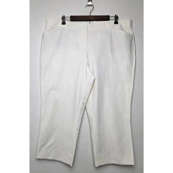 Lafayette 148 White Capri Stretch Pants Chinos Women's Sz 16 - Picture 5 of 5